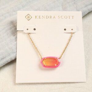 Kendra Scott Elisa Enamel Framed Gold Necklace Sunset